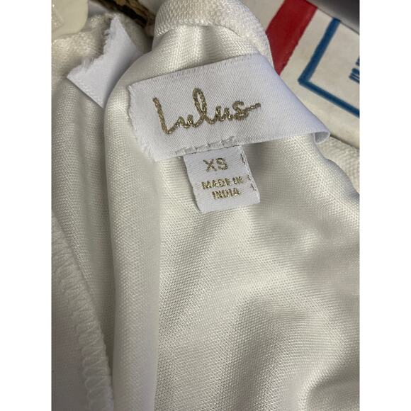 LULU'S XS The Sweetest Vows White Beaded Sequin Mermaid Wedding Maxi Dress B130 - Picture 8 of 10